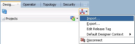 Drop-down menu to import Argus Mart schema objects