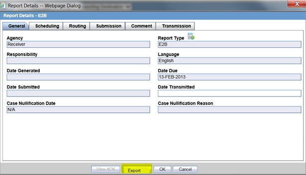 Report Details Export option