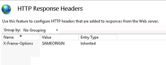 HTTP Response Headers pane