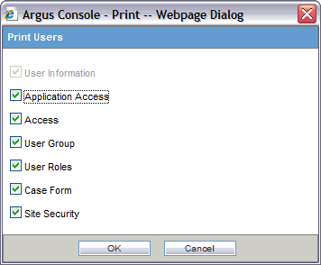 Print User options