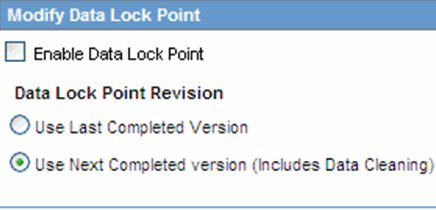 Options to modify Data Lock Point