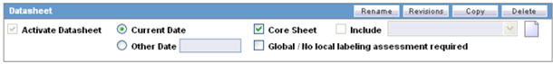 Datasheet options