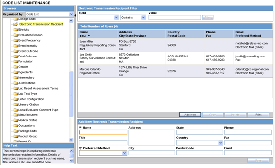 Configure Electronic Transmission fields