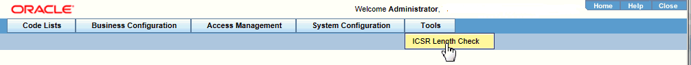 Select ICSR Length Check menu