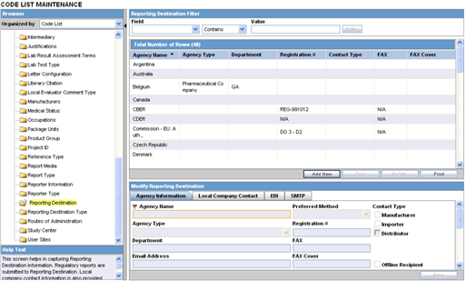 Configure Reporting Destinantion