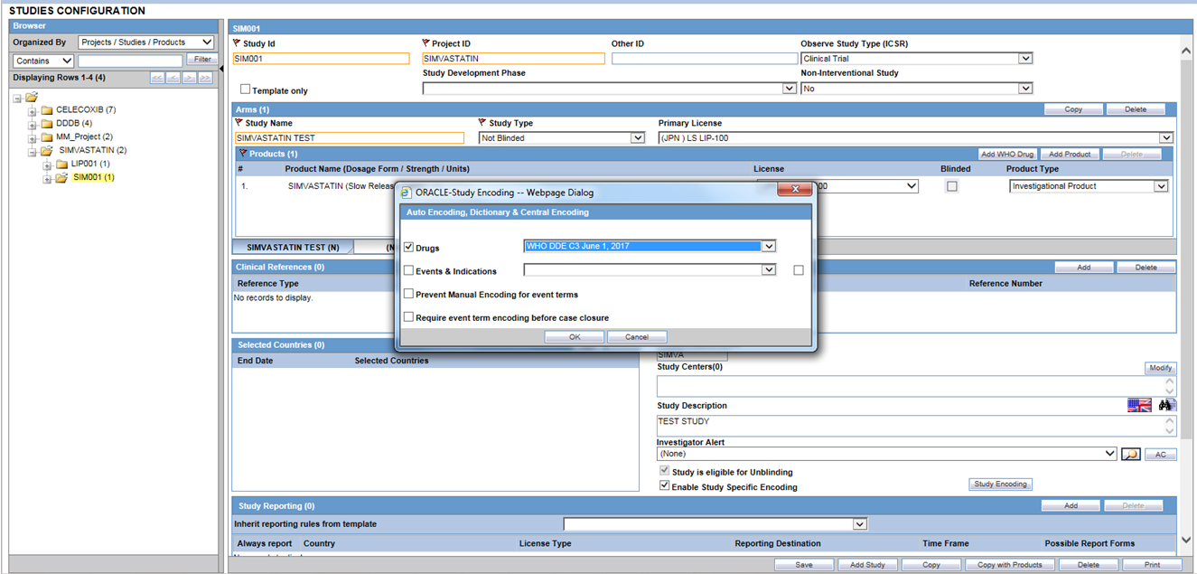 Auto Encoding Dictionary and Central Encoding pop-up