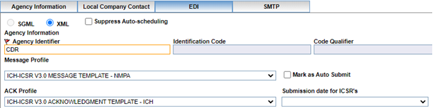 Setting up an E2B(R3) profile for ICSR and ACK