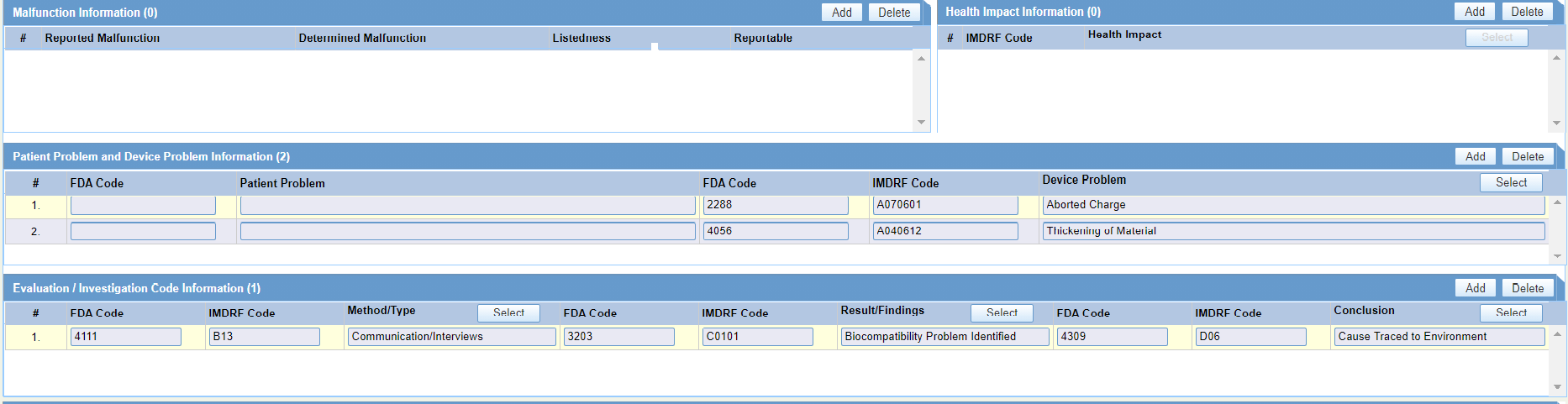Medical device information