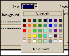 Description of the Color Palette for Text setting