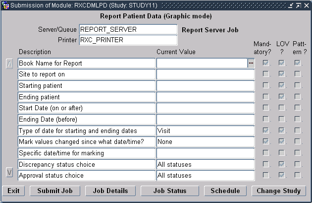 Submission of Module Window Submission of Module Window
