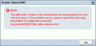 Fatal Error Dialog Box