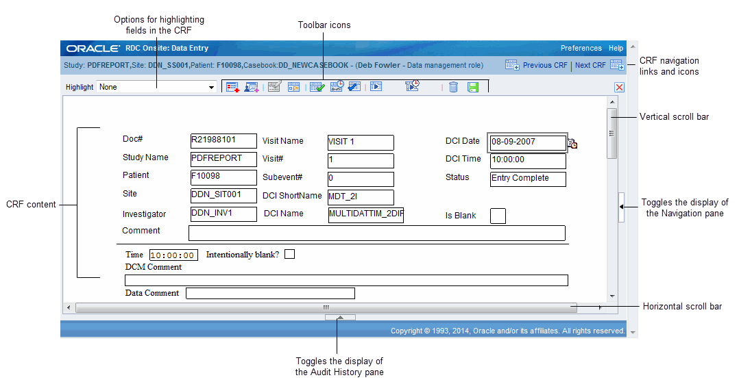 Data Entry Window