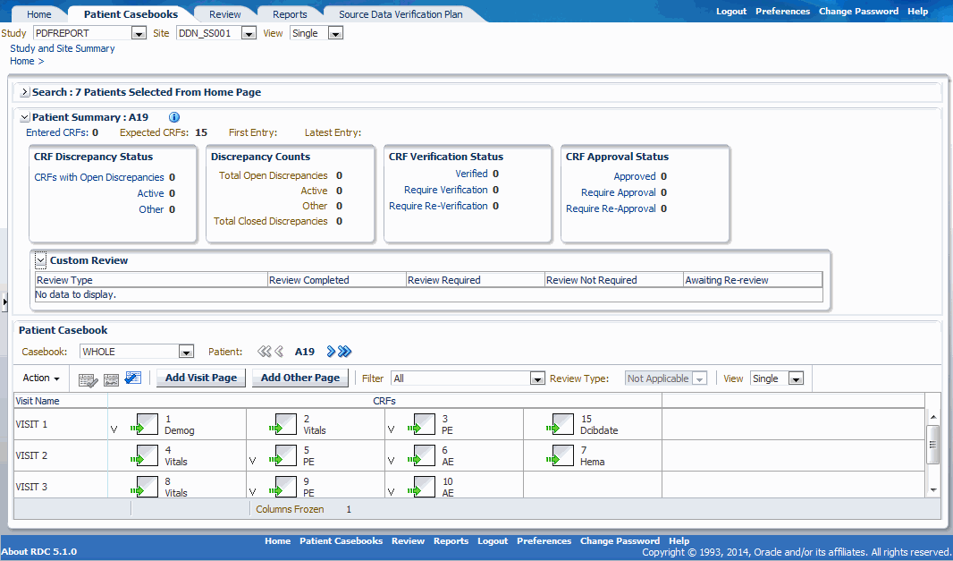 Single Patient Casebook View