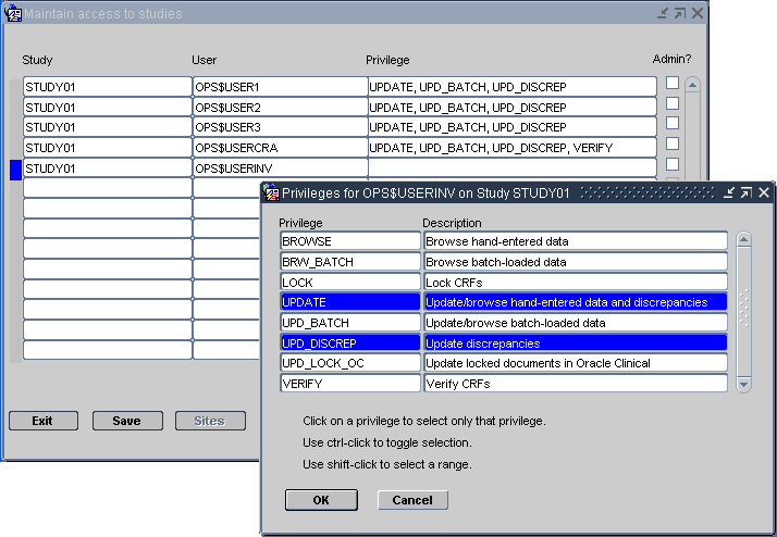 Assigning Privileges to a User for a Particular Study Assigning Privileges to a User for a Particular Study