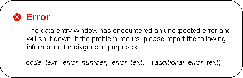 Error message example
