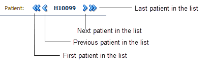 Navigation buttons in Patient Summary, Single Patient View Navigation buttons in Patient Summary, Single Patient View