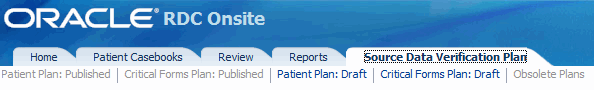 Source Data Verification Plan Page