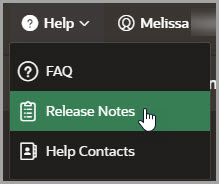 Release Notes option in the Help menu