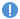 Shows a blue circle with an exclamation point