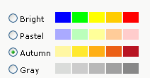 Color palette radio buttons