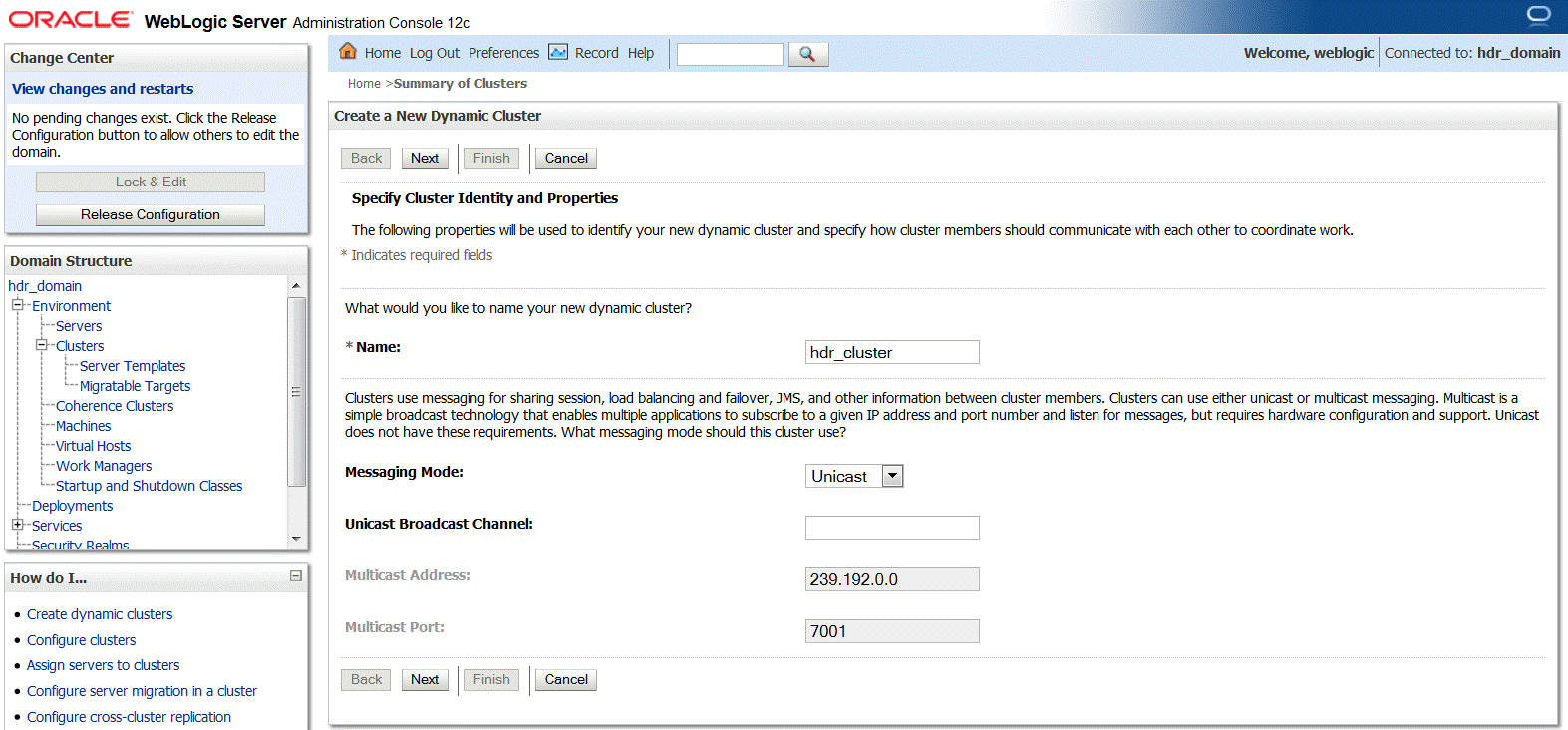 Create a New Dynamic Cluster