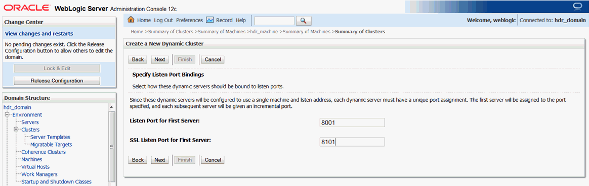 Specify Listen Port Bindings