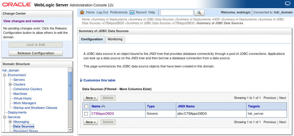 Summary of JDBC Data Sources