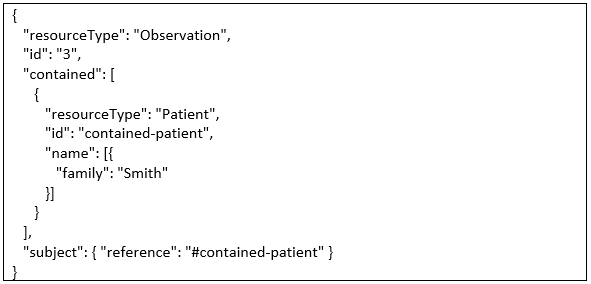 Observation resource with a reference to a contained Patient Observation resource with a reference to a contained Patient