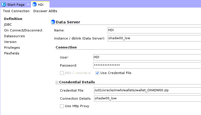 Screenshot showing Data Server connection configuration. Screenshot showing Data Server connection configuration.