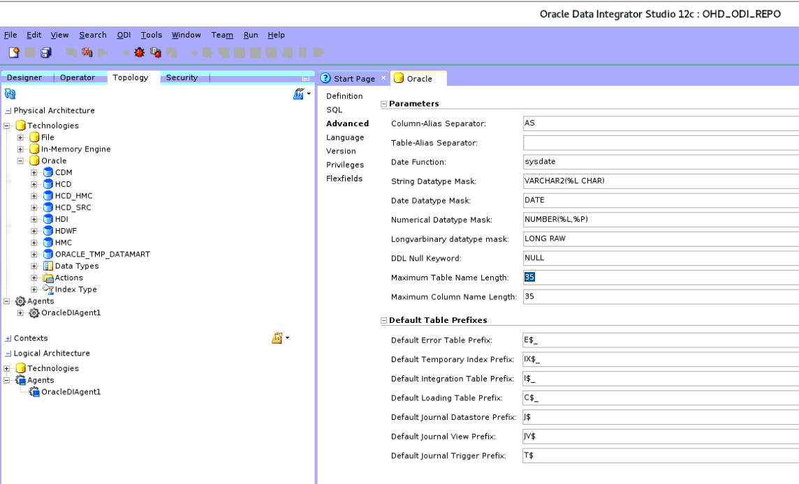 Screenshot showing table settings.