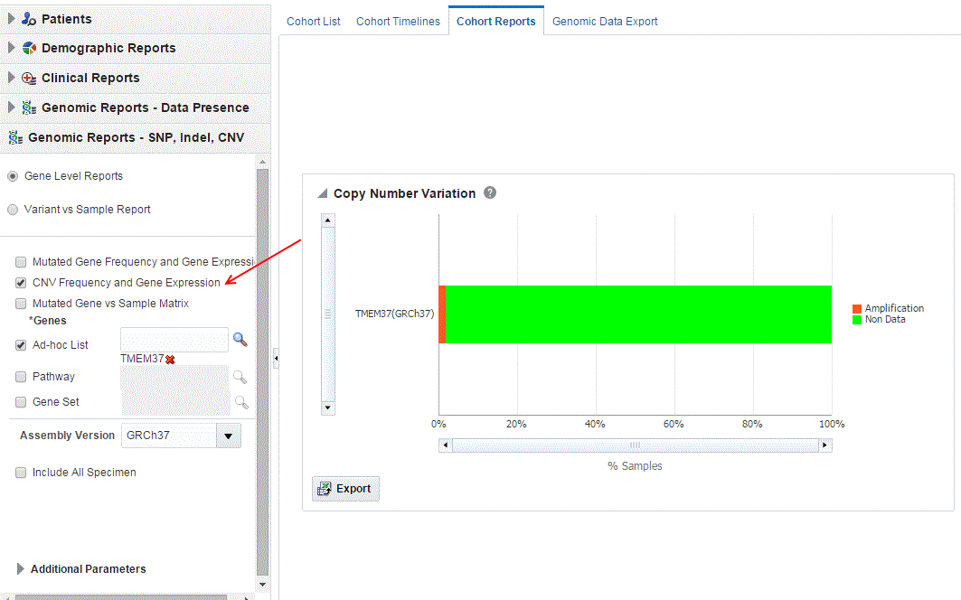 Image is a genomic report.