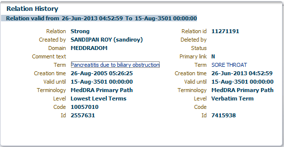 Description of "Figure 14-15 Relation History Window" Description of "Figure 14-15 Relation History Window"