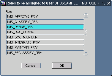Image of the role assignment window.