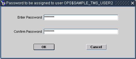 Image of the password assignment window.