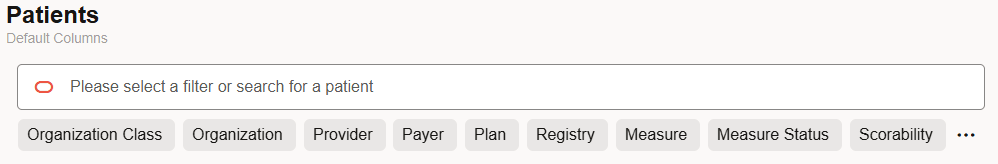 Patient Smart Search bar with filters Patient Smart Search bar with filters