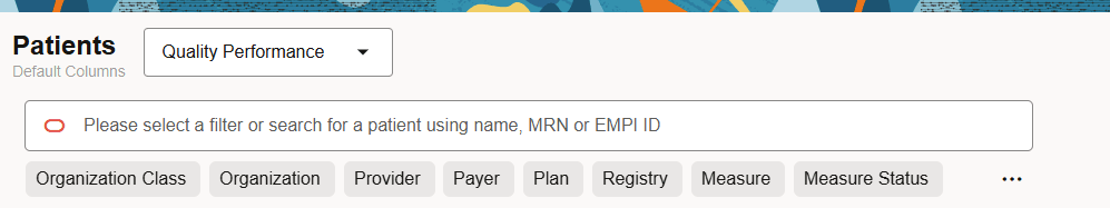 Patients list search field Patients list search field