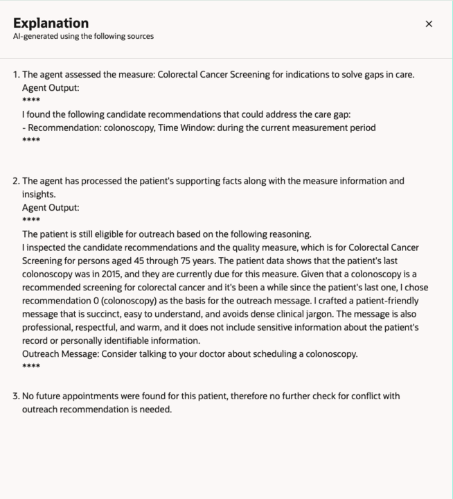 Explanation provided by AI about why patient was included in cohort. Person's last colonoscopy was in 2015 and they are currently due. Explanation provided by AI about why patient was included in cohort. Person's last colonoscopy was in 2015 and they are currently due.