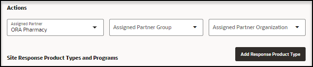 Assign Partner panel - Actions section