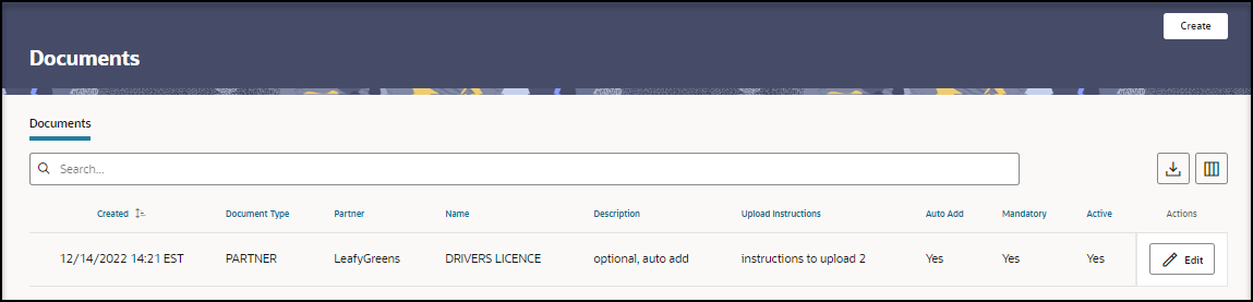 Documents page