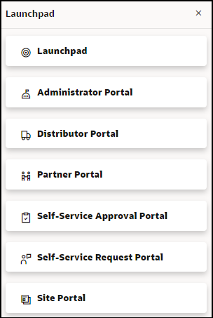 Launchpad panel - Opens from User Name menu