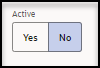 Active field - Shows the No option selected