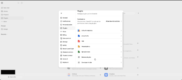 ChatGPT add plugin dialogue box.