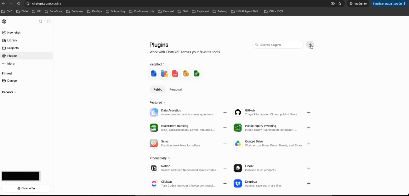 Add plugins screen.