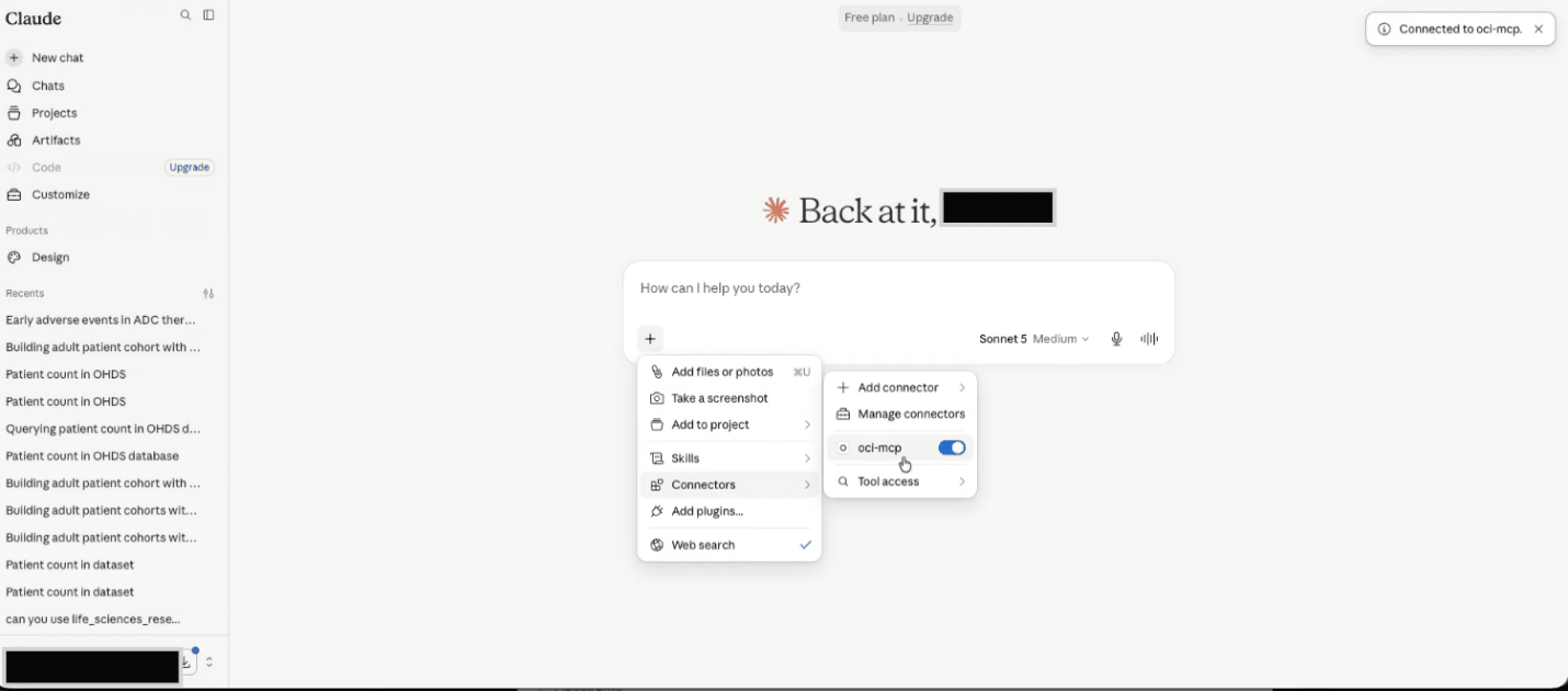 Verify connector screen in Claude.
