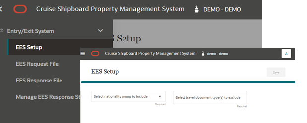 This figure shows the EES Setup page