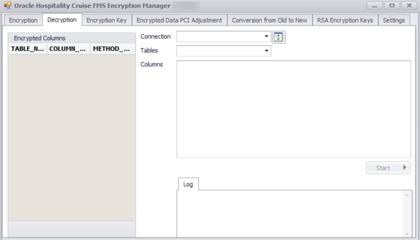 This figure shows the Decryption tab of FMS Encryption Manager This figure shows the Decryption tab of FMS Encryption Manager