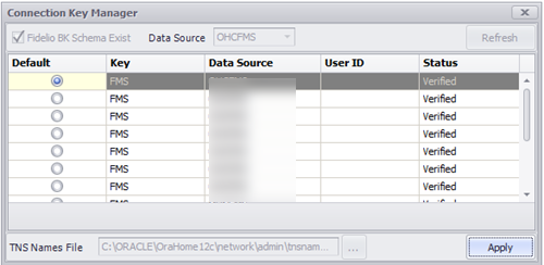 The figure shows the Connection Key Manager for Desktop applications The figure shows the Connection Key Manager for Desktop applications