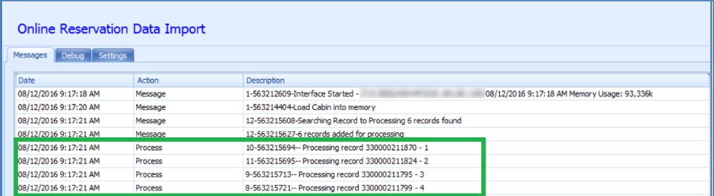 This figure shows the number of process record thread count according to the value defined.