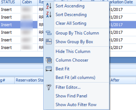 This figure shows the built-in filter control options pre-installed with the system.