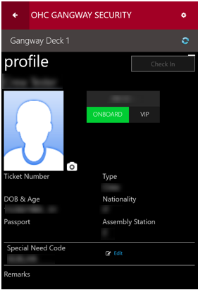 This figure shows the profile information of the swipped card.